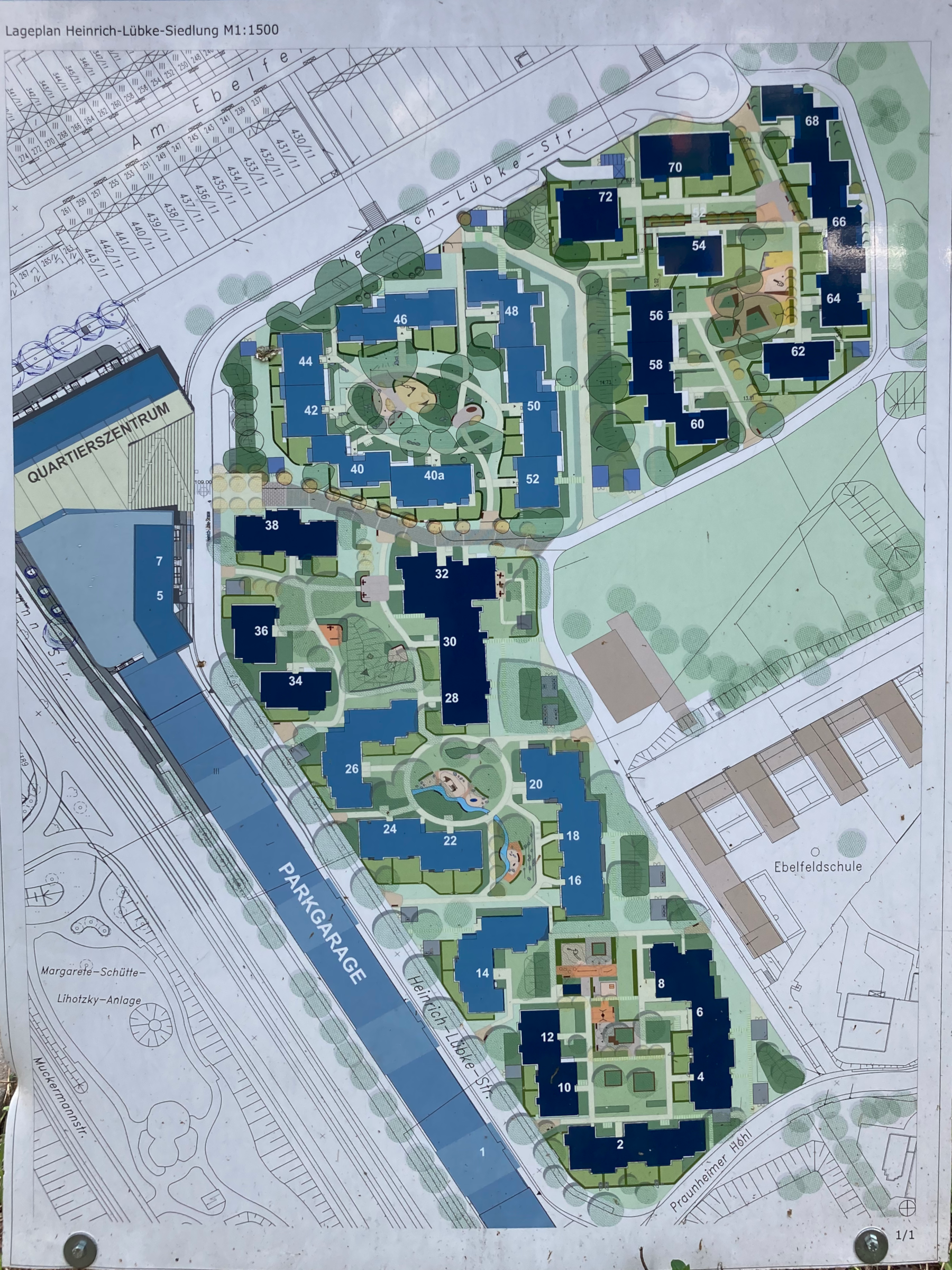 Lübke Siedlung · Lageplan (Haus 72 vor der Wendeschleife)